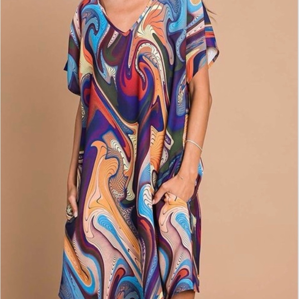 Colorful Abstract Pattern Dress